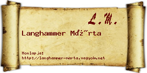 Langhammer Márta névjegykártya