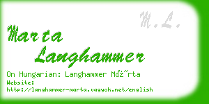marta langhammer business card